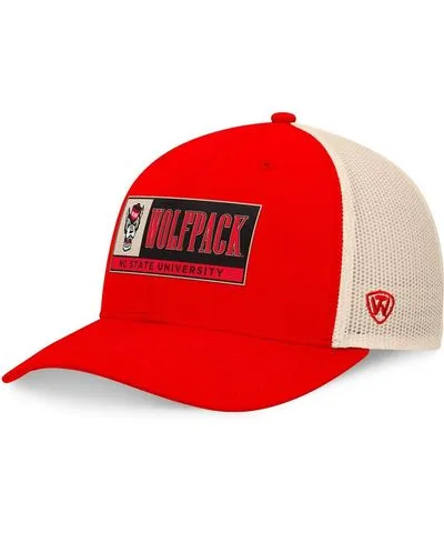 Top Of The World Men's Red/Natural Nc State Wolfpack Bennett TruckerÃÂ Adjustable Hat